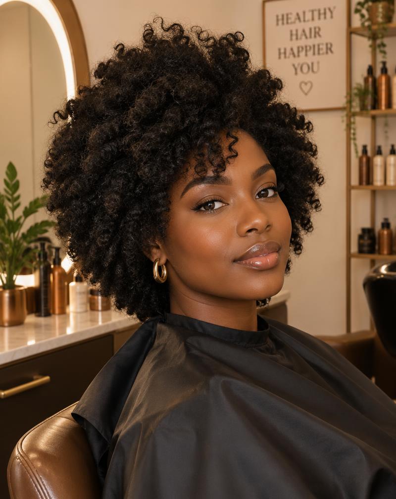 Natural coily afro